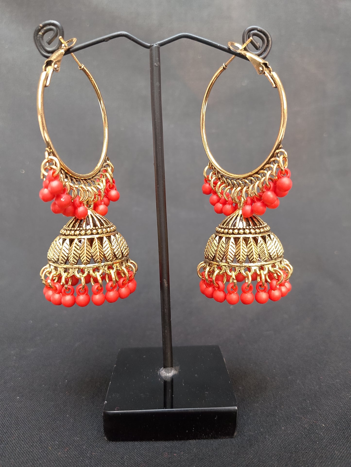 Trendy Hoop Earrings with Jhumka