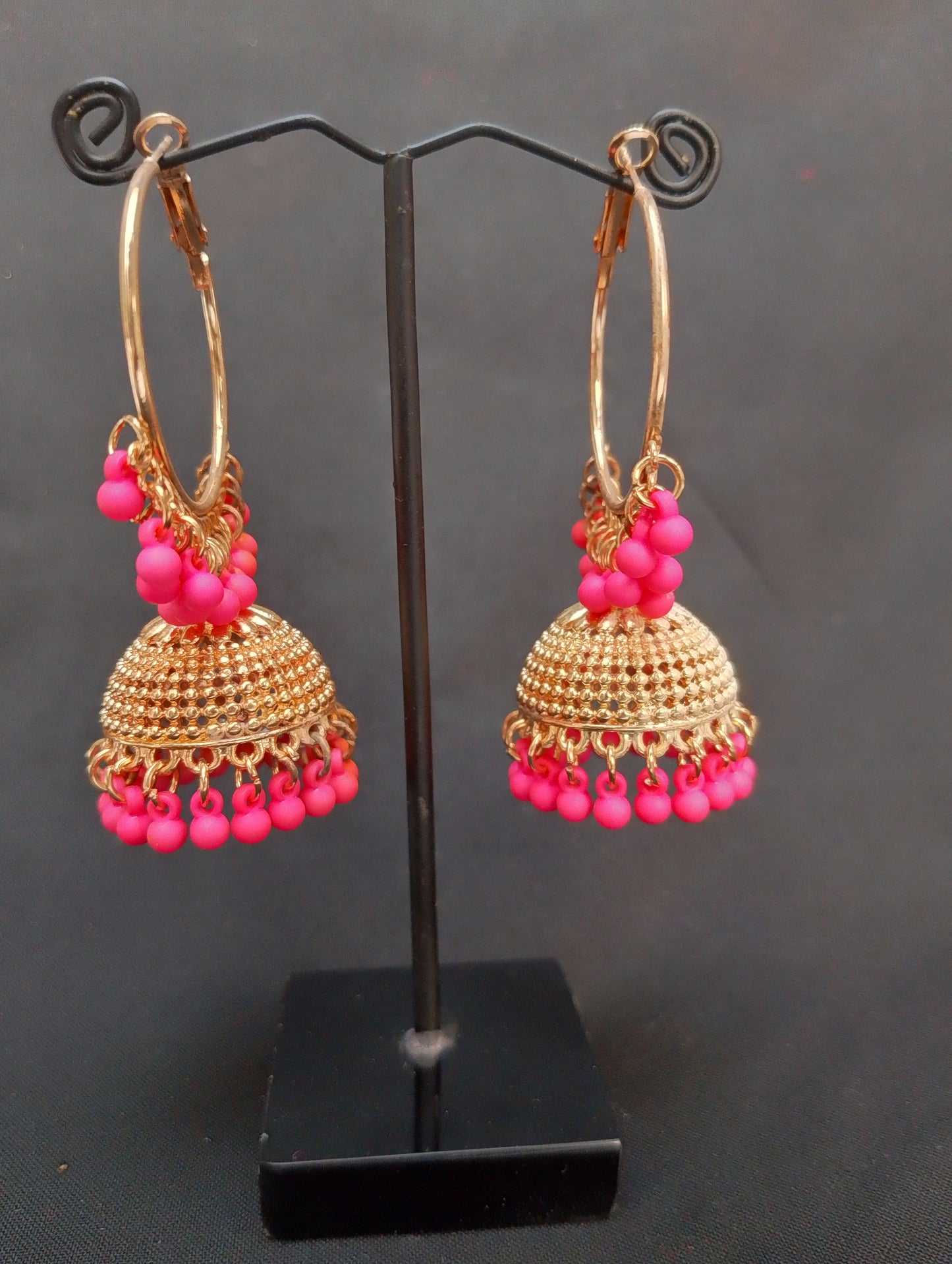 Trendy Hoop Earrings with Jhumka