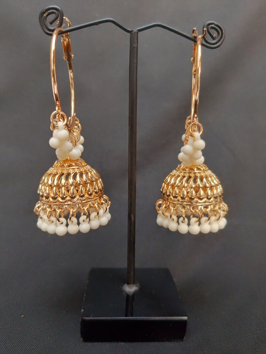 Trendy Hoop Earrings with Jhumka